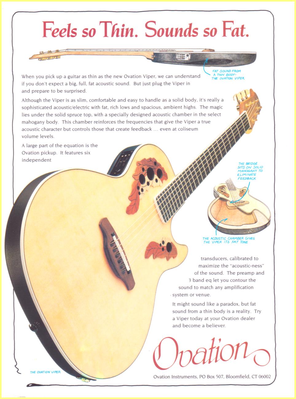 Ovation Viper Acoustic Electric EA-68 US Ad