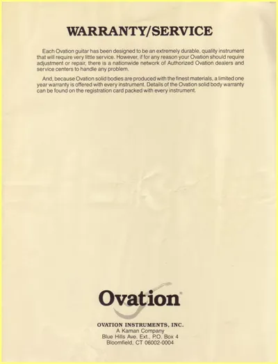 Ovation Solid Body Electric Guitars Catalog | Ovation Tribute