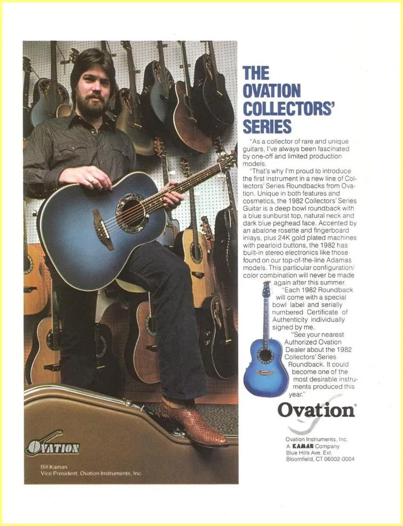 Ovation Collectors Series Guitar Certificate of Authenticity - Model ...